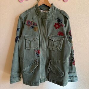 NWT Billy T Military Green Embroidered Jacket Size L